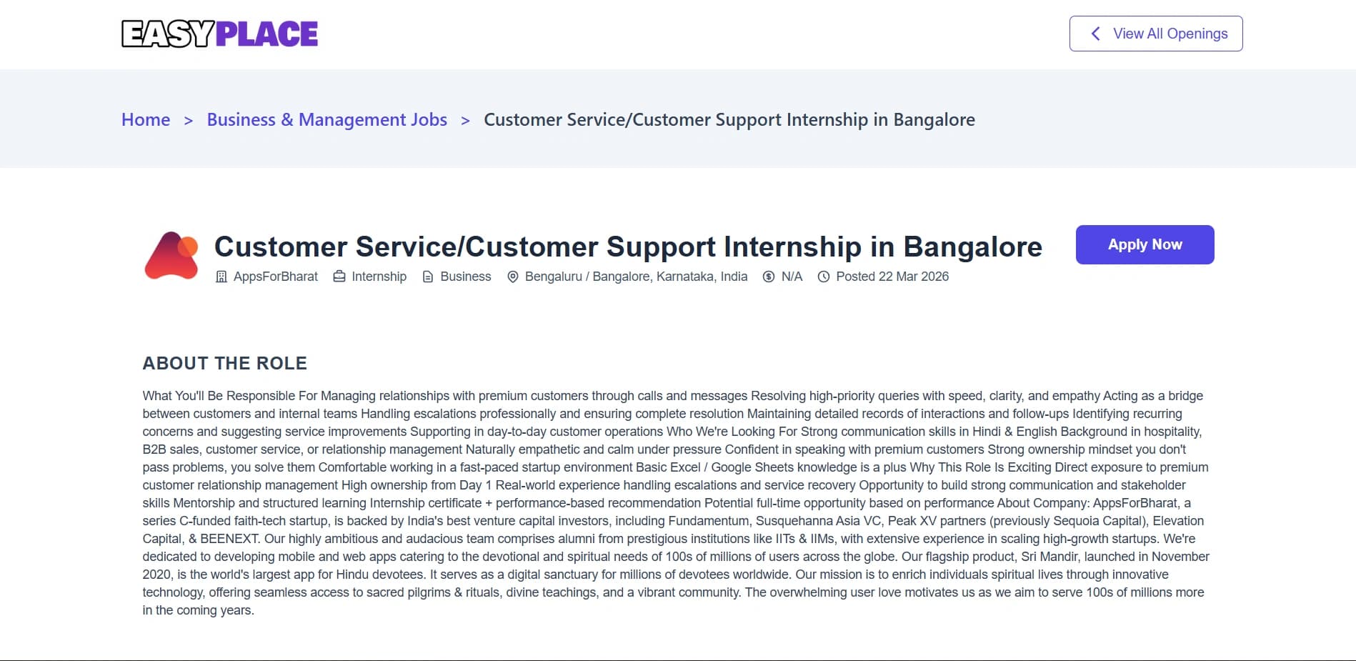 EasyPlace – Job Search Platform for Freshers screenshot 3