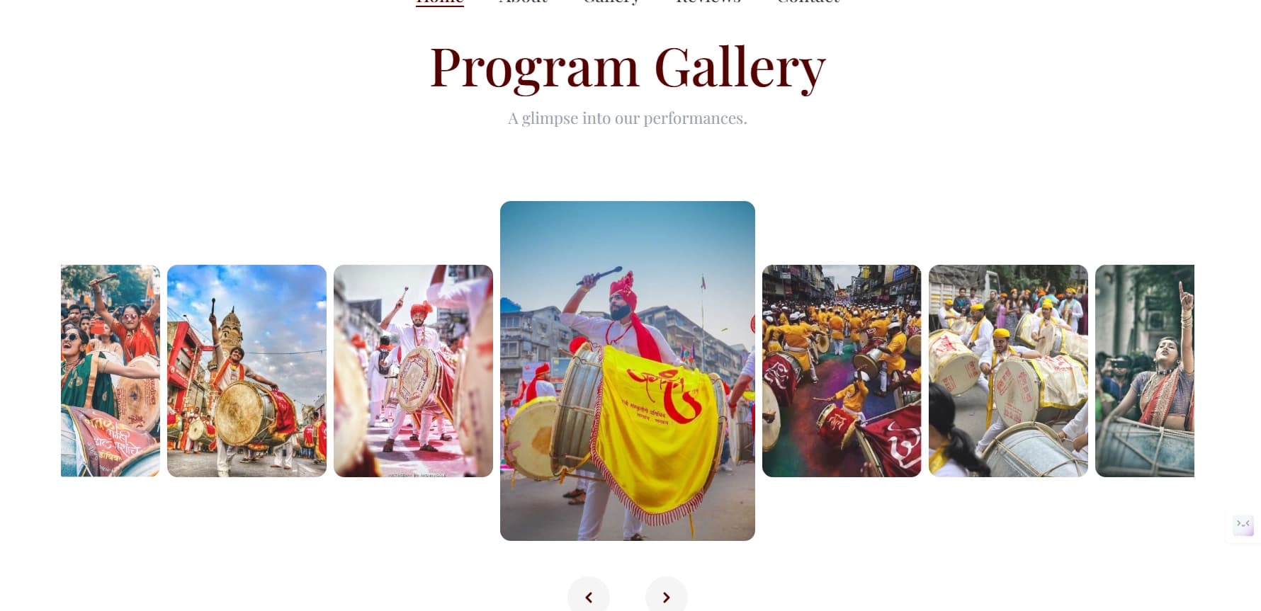 Nasik Band Website screenshot 2